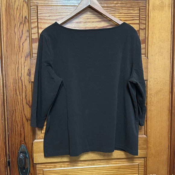 Talbots Woman’s Petites size 1X Brown 3/4 sleeve top - Picture 2 of 3